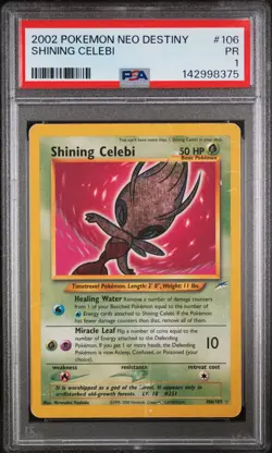 2002 POKEMON NEO DESTINY #106 SHINING CELEBI PSA 1 - Image 1