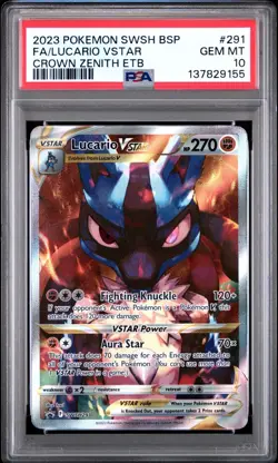 PSA 10 LUCARIO VSTAR SWSH291 BLACK STAR PROMO CROWN ZENITH ETB POKEMON 😍 - Image 1