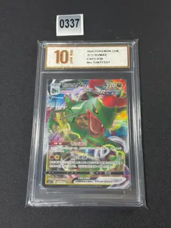 Pokemon TCG S-Chinese Sword & Shield Rayquaza VMAX CSFC 010 Holo Single Grade 10 - Image 1