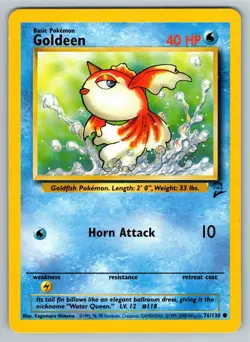 Pokemon TCG Goldeen Base Set 2 76/130 Regular Unlimited Common - Image 1