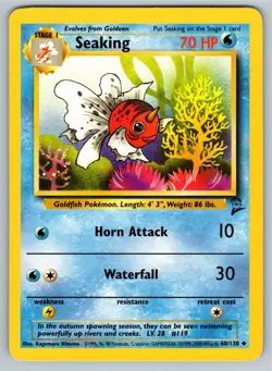 Pokemon TCG Seaking Base Set 2 60/130 Regular Unlimited Uncommon - Image 1