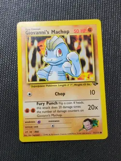 Pokemon TCG Giovanni's Machop Gym Challenge 72 Regular Unlimited Common - Image 1