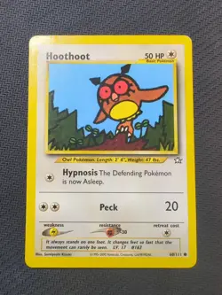 Pokemon TCG Hoothoot Neo Genesis 60 Regular Unlimited Common - Image 1