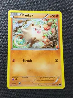 Pokemon TCG Mankey Plasma Freeze 59/116 Regular Common NM - Image 1