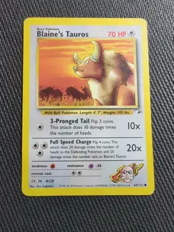 Pokemon TCG Blaine's Tauros Gym Heroes 64/132 Regular Unlimited Common - Image 1