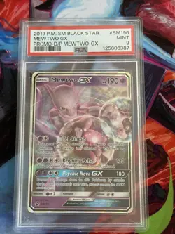 Pokemon Mewtwo GX SM Black Star Promo SM196 Holo PSA 9 2019 English TCG - Image 4