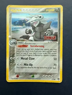 2007 Pokemon EX Power Keepers 1 Aggron Reverse Holo - Image 1