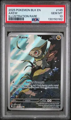 2025 POKEMON BLK EN-BLACK BOLT ILLUSTRATION RARE #145 AXEW PSA 10 - Image 1