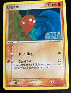 Pokemon Crystal Guardians Reverse -Holo Stamped Diglett 50/100 EX/MP Condition. - Image 1