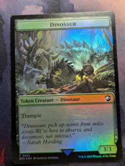 Token - Copy & Dinosaur Token - MTG - LCI 0001 & REX 0001 FOIL - Image 2