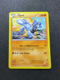 Pokemon TCG Sawk Plasma Blast 52 Regular Common NM - Image 1