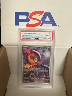 PSA 10 Charcadet 022 Pokemon Center Stamp Phantasmal Flames ETB Promo Pop 16 - Image 4