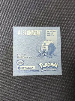 Omastar #139 Pokemon 1999 Artbox Sticker NM - Image 2