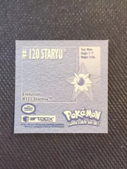Staryu #120 Pokemon 1999 Artbox Sticker NM - Image 2