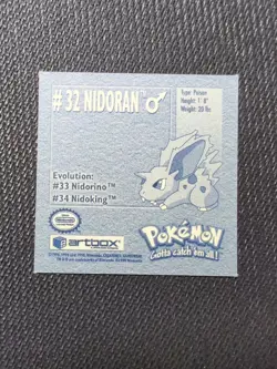 Nidoran Male #32 Pokemon 1999 Artbox Sticker NM - Image 2