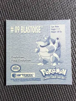 Blastoise #09 Pokemon 1999 Artbox Sticker NM - Image 2