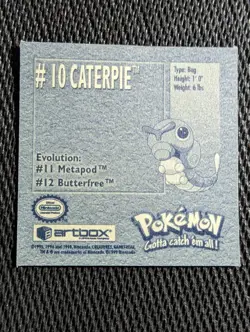 Caterpie #10 Pokemon 1999 Artbox Sticker NM - Image 2