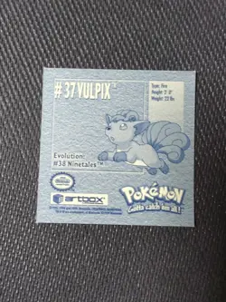Vulpix #37 Pokemon 1999 Artbox Sticker NM - Image 2