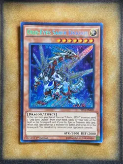 Yugioh Odd-Eyes Saber Dragon YS15-ENF00 Secret Rare 1st Ed LP - Image 1