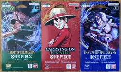 One Piece TCG English Sleeved Booster Pack Lot 1x OP12 1x OP13 1x OP14 - Image 1