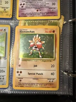Hitmonchan Holo Pokemon Card WOTC 7/102 Base Set Rare Vintage 1999 LP - Image 1