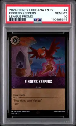 Disney Lorcana - Finders Keepers 4/P2 Foil League Promo PSA 10 Gem Mint - Image 1