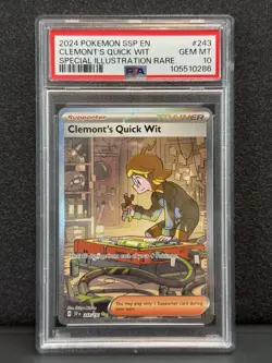 PSA 10 Clemont's Quick Wit 243/191 SIR Surging Sparks SSP Pokemon Card GEM MINT - Image 1