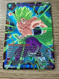 Bandai SS Broly, Unlimited Power Foil SR Battle Card BT11-014 Dragon Ball Super - Image 1