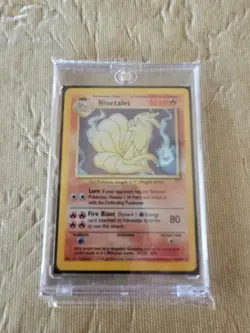 "Authentic Pokemon Card Singles" "Base Set Holo Rare-Ninetales"#12/102 Mag Case - Image 1