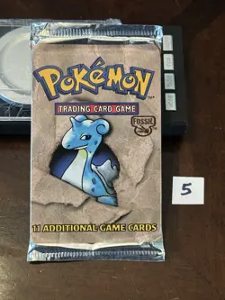 POKEMON FOSSIL BOOSTER PACK LAPRAS ART WOTC 1999 FACTORY SEALED - Image 2