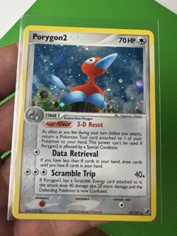 2005 Pokemon EX Unseen Forces Porygon2 Holo #12/115 SWIRL NM - Image 1