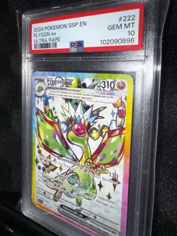 Pokemon Flygon ex 222/191 Sv08: Surging Sparks Ultra Rare Holo PSA 10 2024 - Image 1