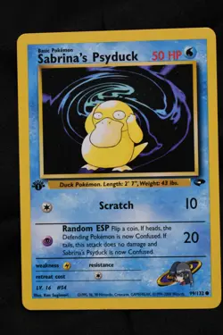 Sabrina's Psyduck 1st Edition 99/132 NM Gym Challenge Regular Common Pokemon TCG - Image 1