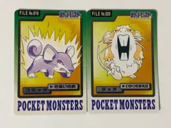 Pokemon Carddass Rattata Raticate Bandai Series Japanese - Image 1