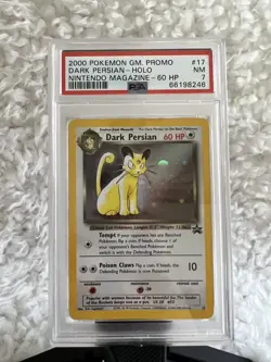 2000 Pokemon Game Promo Dark Persian Holo Nintendo Magazine 60HP #17 PSA 7 NM - Image 1