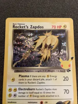Rocket's Zapdos 15/132 Holo Celebrations: Classic Collection Pokemon English NM - Image 4