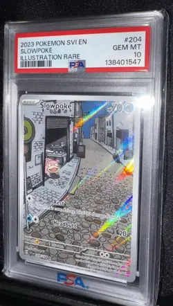 Pokemon Slowpoke Illustration Rare Holo SV01 204/198 PSA 10 2023 - Image 1