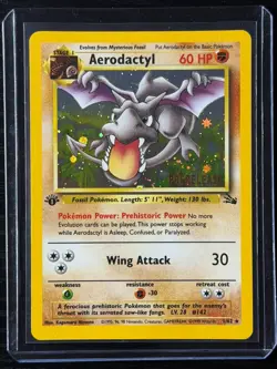 Pokemon TCG GOLD STAMP Aerodactyl Prerelease Promo Holo Foil Near Mint European - Image 4