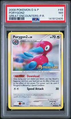 PSA 7 - 2008 POKEMON PORYGON2 NON HOLO PRERELEASE #49 DP GREAT ENCOUNTER - Image 1