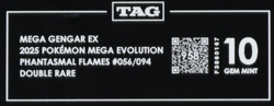 2025 Pokemon ME Phantasmal Flames 056/094 Mega Gengar EX RR TAG 10 (958) - Image 3