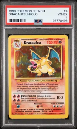 PSA 4 Pokemon Base Set FRENCH Charizard Dracaufeu 4/102 PSA 4 Slab - Image 1