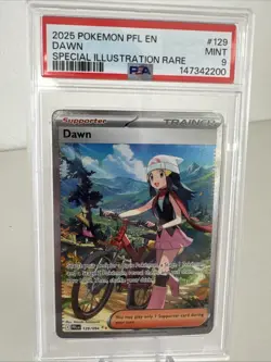 2025 POKEMON PFL EN-PHANTASMAL FLAMES #129 DAWN SPECIAL ILLUSTRATION RARE PSA 9 - Image 1
