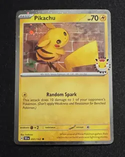 Pikachu 051/162 Cosmos Holo 2026 Pokemon Day Stamped Promo (Tail Swirl) - Image 1