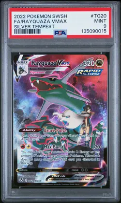 2022 Pokemon SWSH Silver Tempest #TG20 Rayquaza Vmax PSA 9 - Image 1