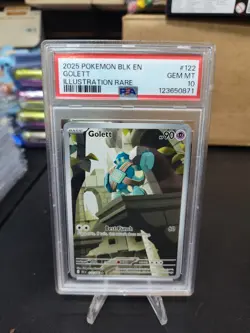 2025 POKEMON BLK EN-BLACK BOLT ILLUSTRATION RARE #122 GOLETT PSA 10 - Image 1