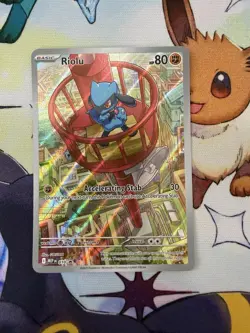 Pokemon TCG Riolu 010 Mega Evolution Black Star Promo Holo Card Mint Condition - Image 1