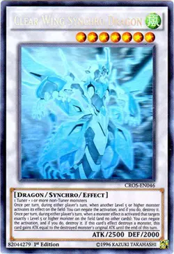 Yugioh! MP Clear Wing Synchro Dragon - CROS-EN046 - Ghost Rare - 1st Edition Mod - Image 1