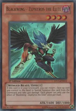 Yugioh! MP Blackwing - Zephyros the Elite - DP11-EN012 - Ultra Rare - 1st Editio - Image 1