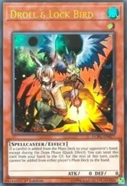 Yugioh! MP Droll & Lock Bird - LCKC-EN077 - Ultra Rare - 1st Edition Moderately - Image 1