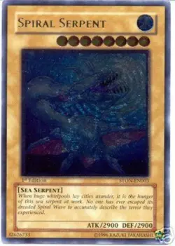Yugioh! MP Spiral Serpent - STON-EN003 - Ultimate Rare - Unlimited Edition Moder - Image 1